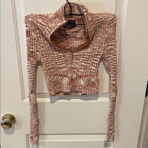 Urban Outfitters Pink and White Striped Sweater